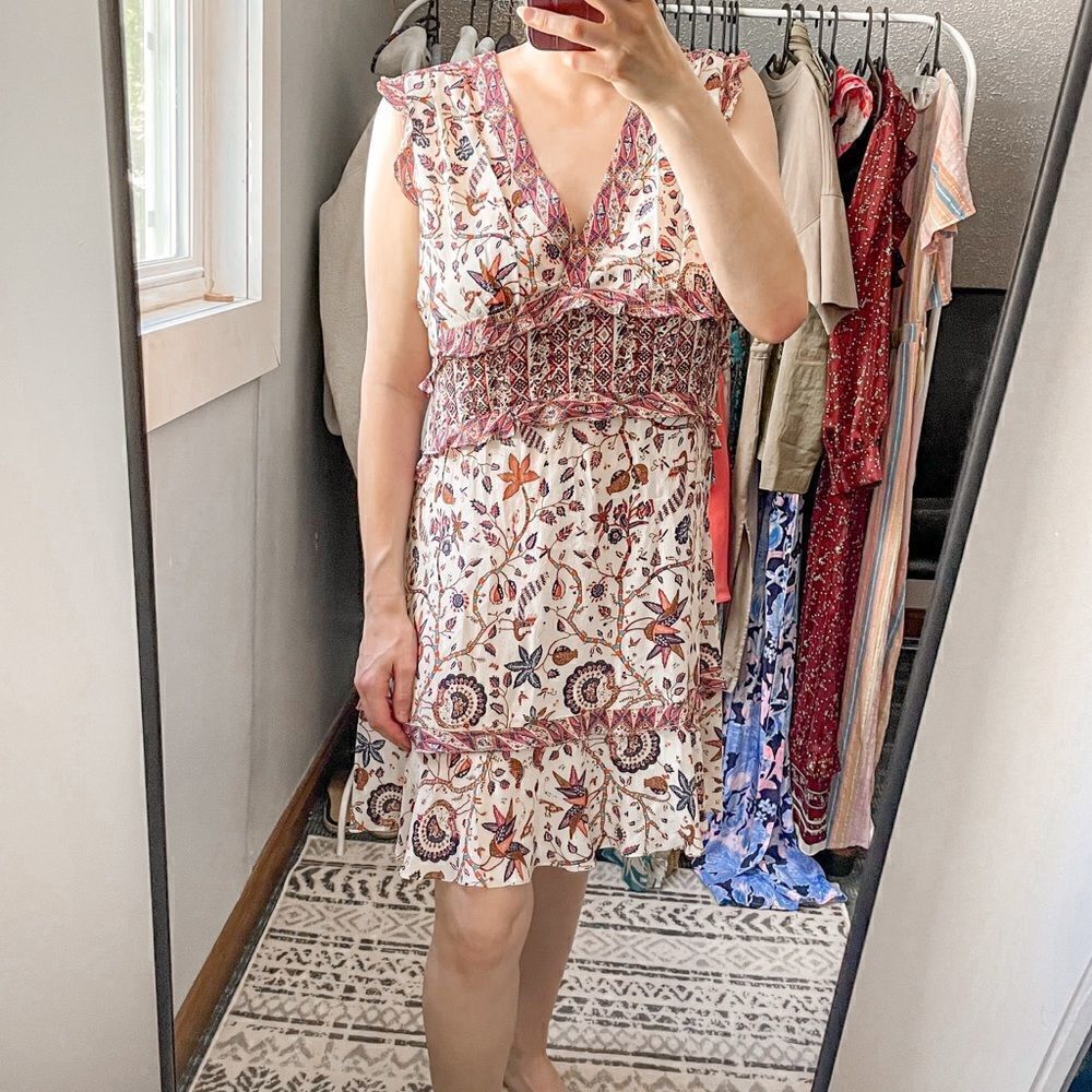 Nicole Miller Collection Silk Blend Mini Dress Multi Print